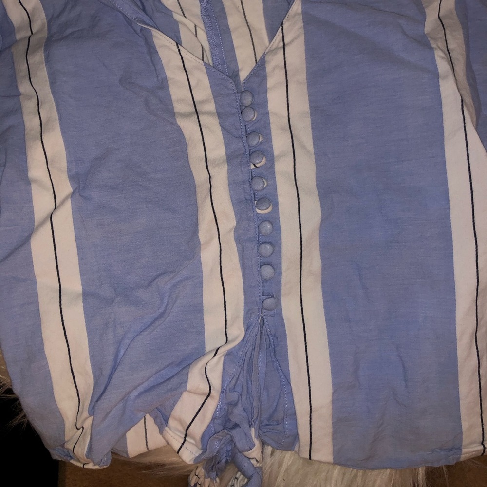 Blue and white stripe shirt